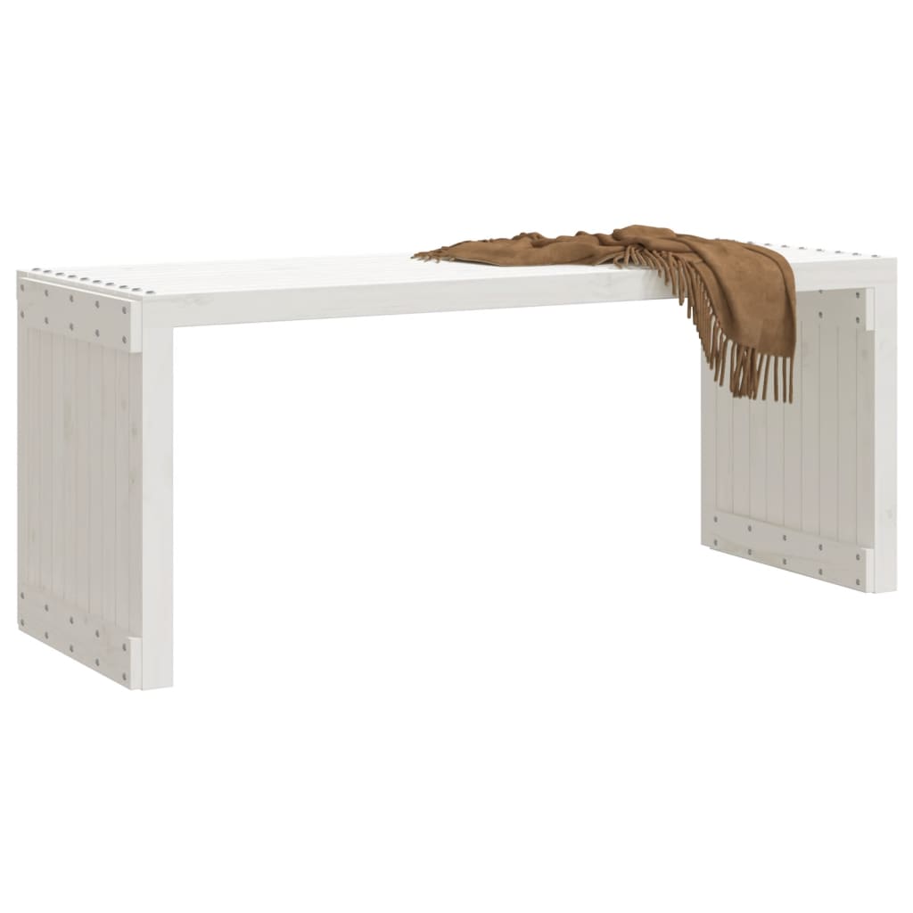 vidaXL Gartenbank Ausziehbar Weiß 212,5x40,5x45 cm Massivholz Kiefer