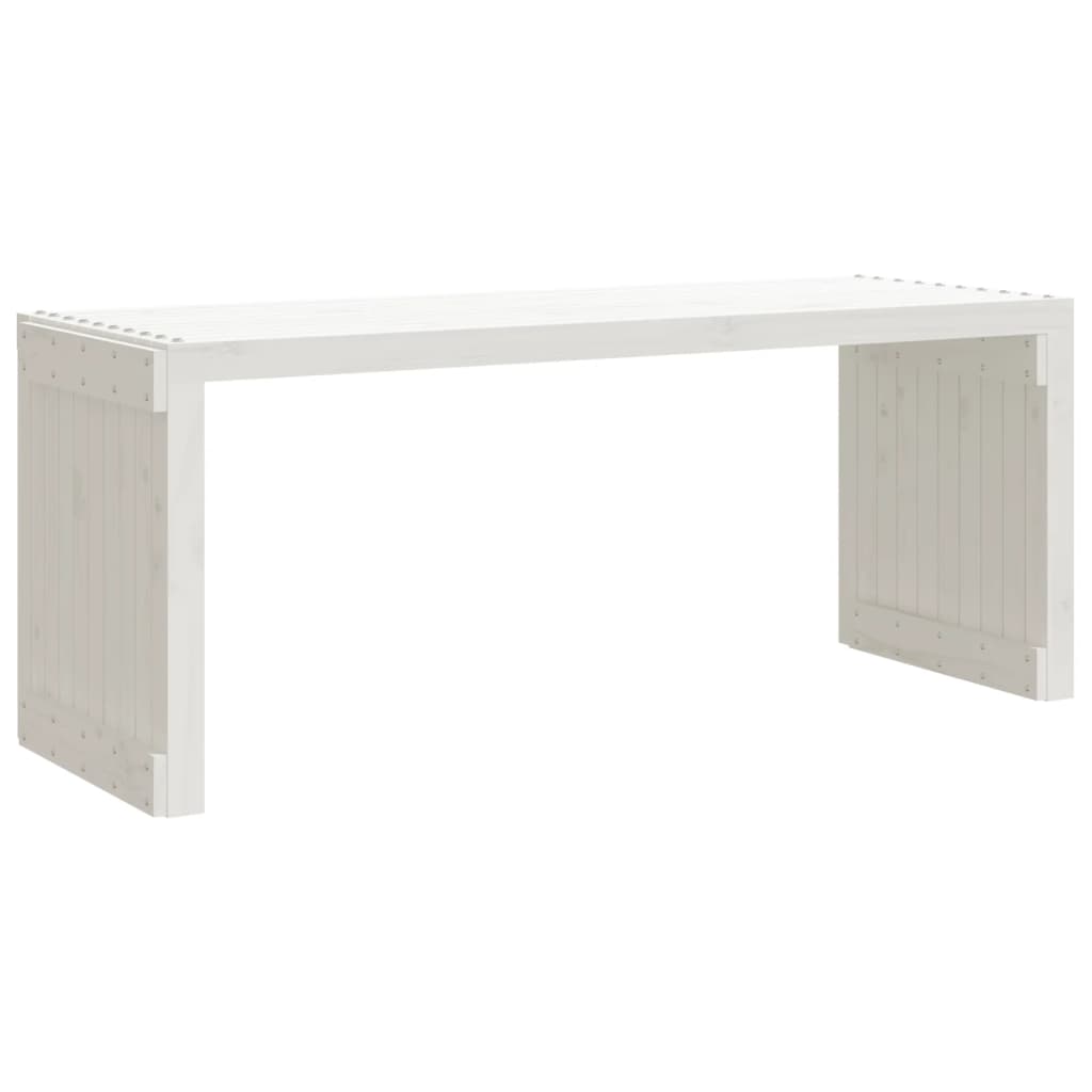 vidaXL Gartenbank Ausziehbar Weiß 212,5x40,5x45 cm Massivholz Kiefer