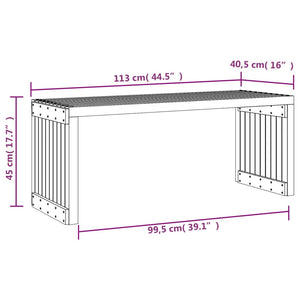 vidaXL Gartenbank Ausziehbar Weiß 212,5x40,5x45 cm Massivholz Kiefer