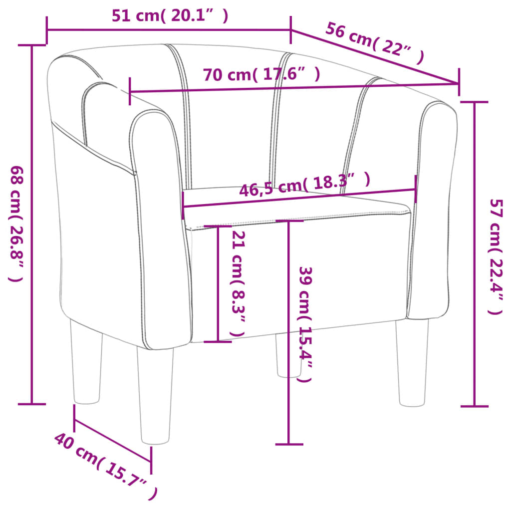 vidaXL Clubsessel Dunkelgrau Stoff