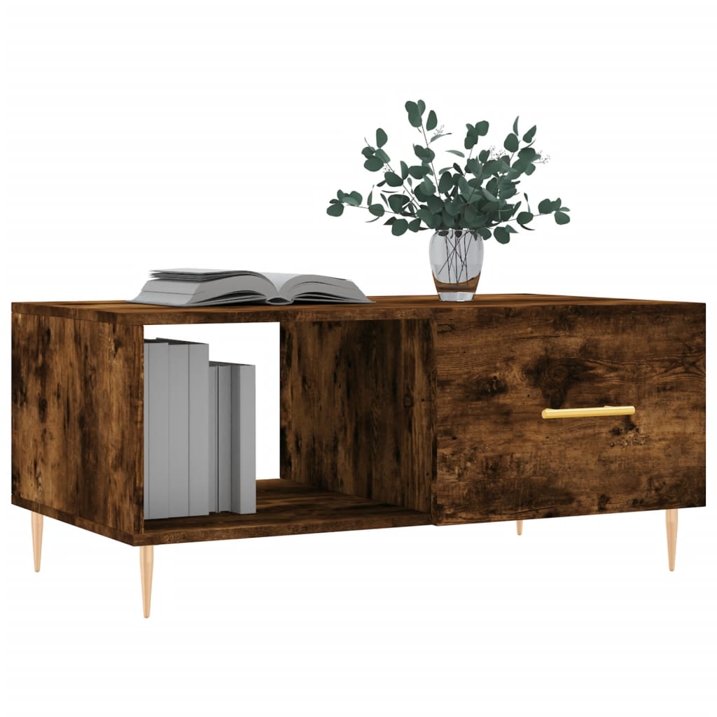 vidaXL Couchtisch Räuchereiche 90x50x40 cm Holzwerkstoff