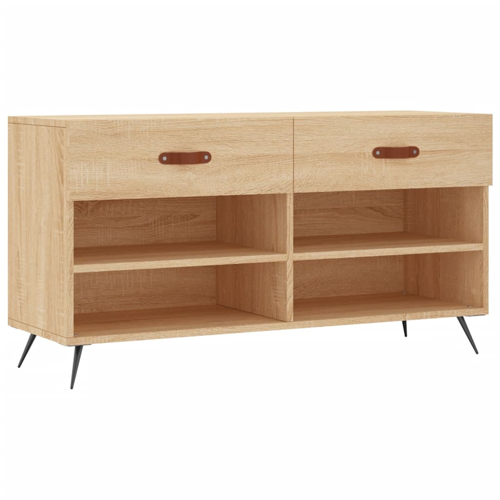 vidaXL Schuhbank Sonoma-Eiche 102x35x55 cm Holzwerkstoff