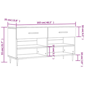 vidaXL Schuhbank Weiß 102x35x55 cm Holzwerkstoff