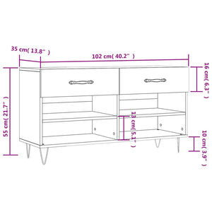 vidaXL Schuhbank Braun Eichen-Optik 102x35x55 cm Holzwerkstoff