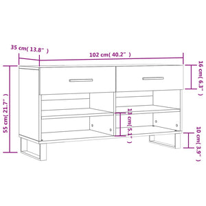 Schuhbank Weiß 102x35x55 cm Holzwerkstoff Stilecasa