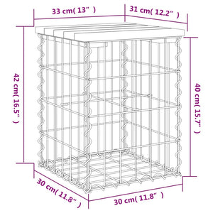 vidaXL Gartenbank aus Gabionen 33x31x42 cm Massivholz Douglasie