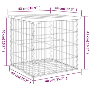 vidaXL Gartenbank aus Gabionen 43x44x42 cm Massivholz Douglasie