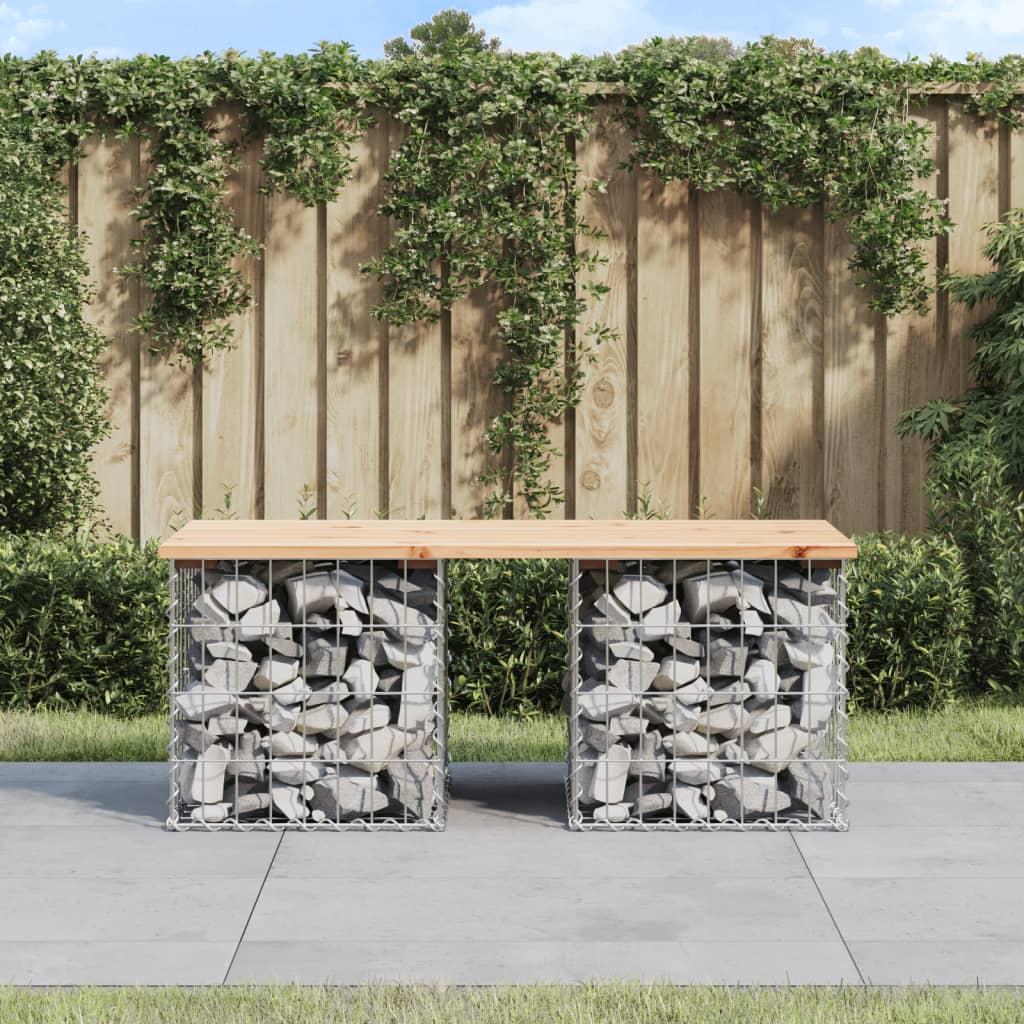 vidaXL Gartenbank aus Gabionen 103x44x42 cm Massivholz Kiefer