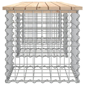 Gartenbank aus Gabionen 203x44x42 cm Massivholz Kiefer Stilecasa