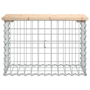 vidaXL Gartenbank aus Gabionen 63x31,5x42 cm Massivholz Kiefer