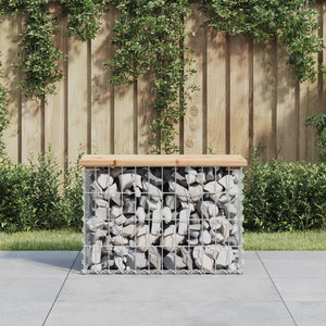 vidaXL Gartenbank aus Gabionen 63x31,5x42 cm Massivholz Kiefer