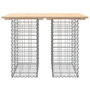 Gartenbank aus Gabionen 100x70x72 cm Massivholz Kiefer