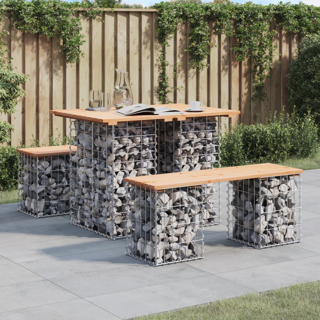 vidaXL Gartenbank aus Gabionen 100x70x72 cm Massivholz Kiefer