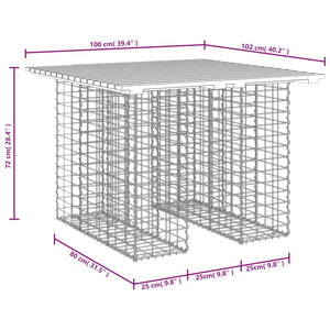 vidaXL Gartenbank aus Gabionen 100x102x72 cm Massivholz Kiefer