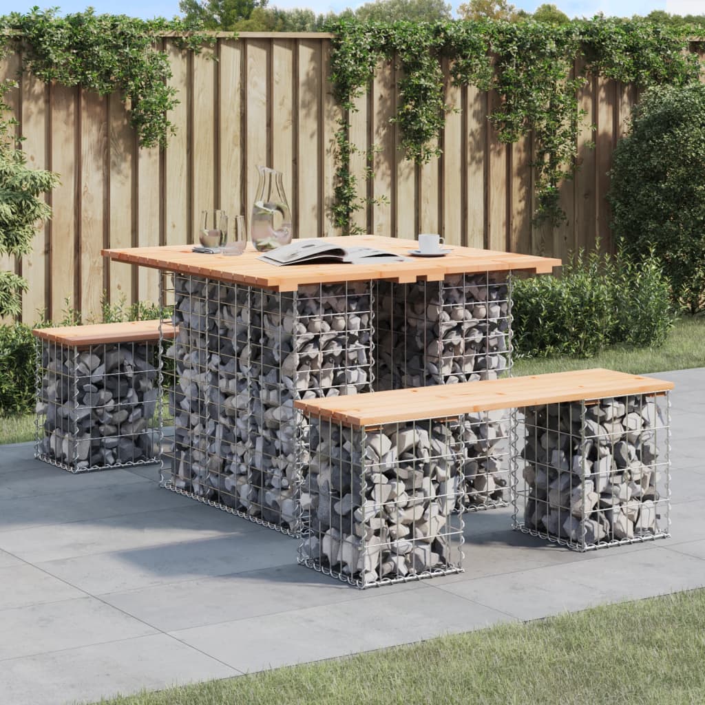 vidaXL Gartenbank aus Gabionen 100x102x72 cm Massivholz Kiefer