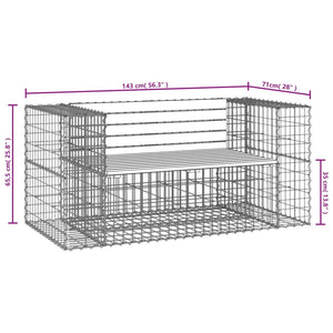 vidaXL Gartenbank aus Gabionen 143x71x65,5 cm Massivholz Douglasie