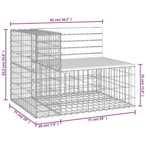 Gartenbank aus Gabionen 92x71x65,5 cm Massivholz Douglasie Stilecasa