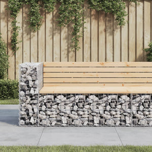 vidaXL Gartenbank aus Gabionen 122x71x65,5 cm Massivholz Kiefer