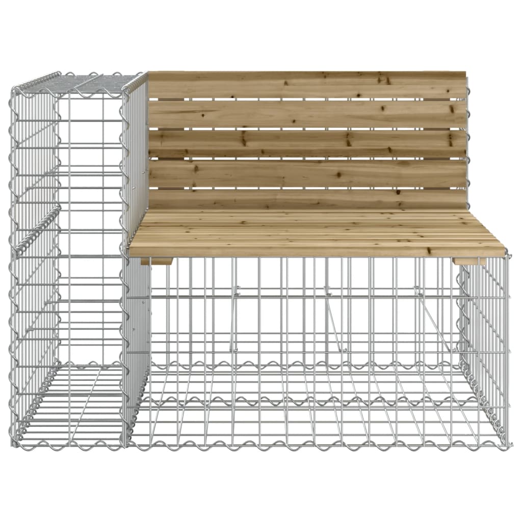 vidaXL Gartenbank aus Gabionen 184x71x65,5 cm Kiefernholz Imprägniert