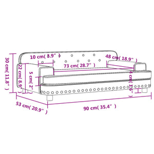 vidaXL Kindersofa Creme 90x53x30 cm Samt