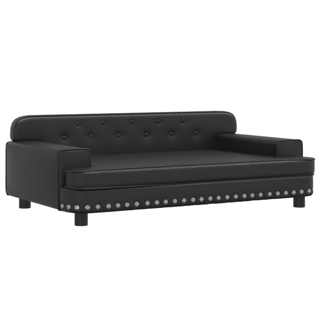 Kindersofa Schwarz 90x53x30 cm Kunstleder Stilecasa