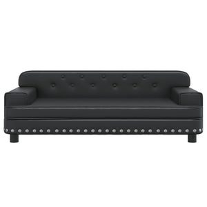 Kindersofa Schwarz 90x53x30 cm Kunstleder Stilecasa