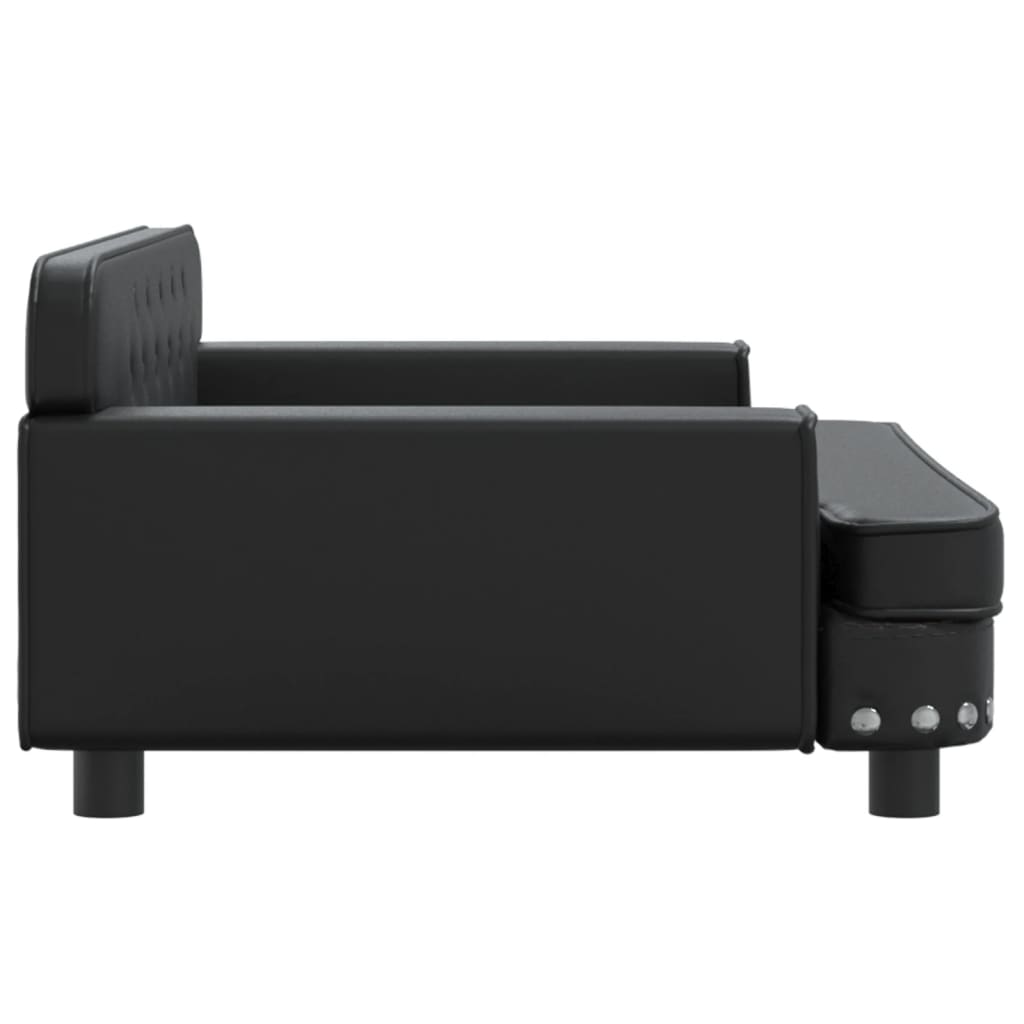 Kindersofa Schwarz 90x53x30 cm Kunstleder Stilecasa