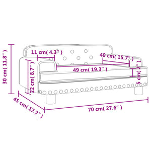 vidaXL Kindersofa Braun 70x45x30 cm Samt