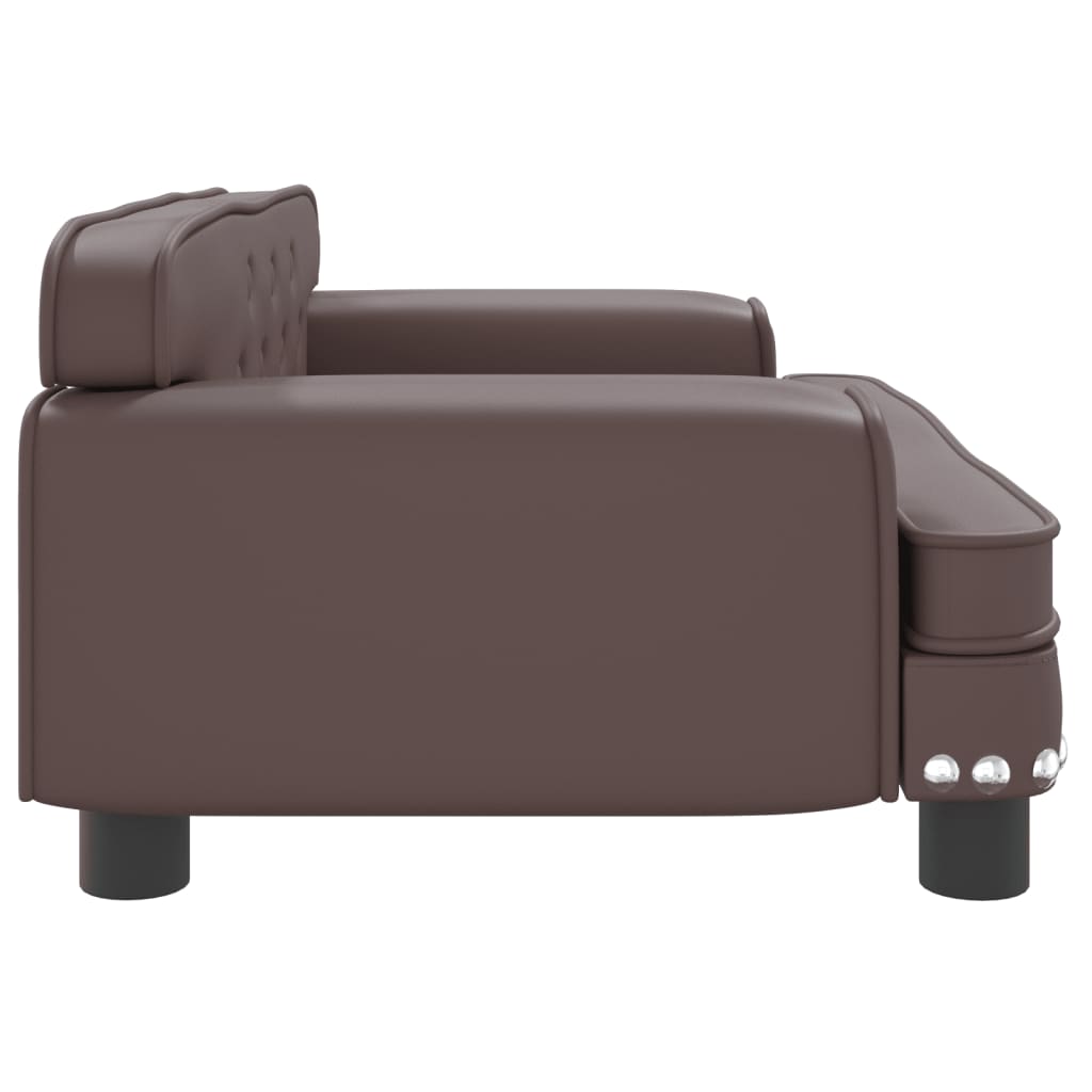 Kindersofa Braun 70x45x30 cm Kunstleder Stilecasa