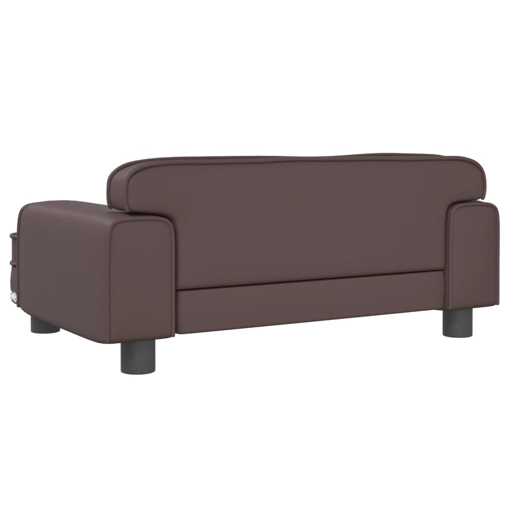 Kindersofa Braun 70x45x30 cm Kunstleder Stilecasa