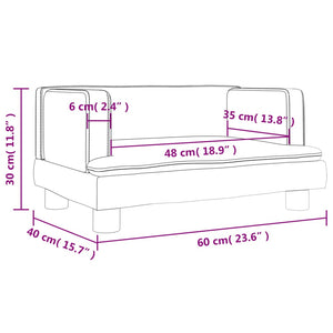 vidaXL Kindersofa Schwarz 60x40x30 cm Samt