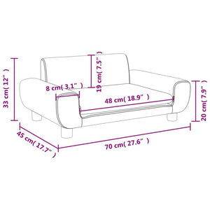 vidaXL Kindersofa Rosa 70x45x33 cm Samt