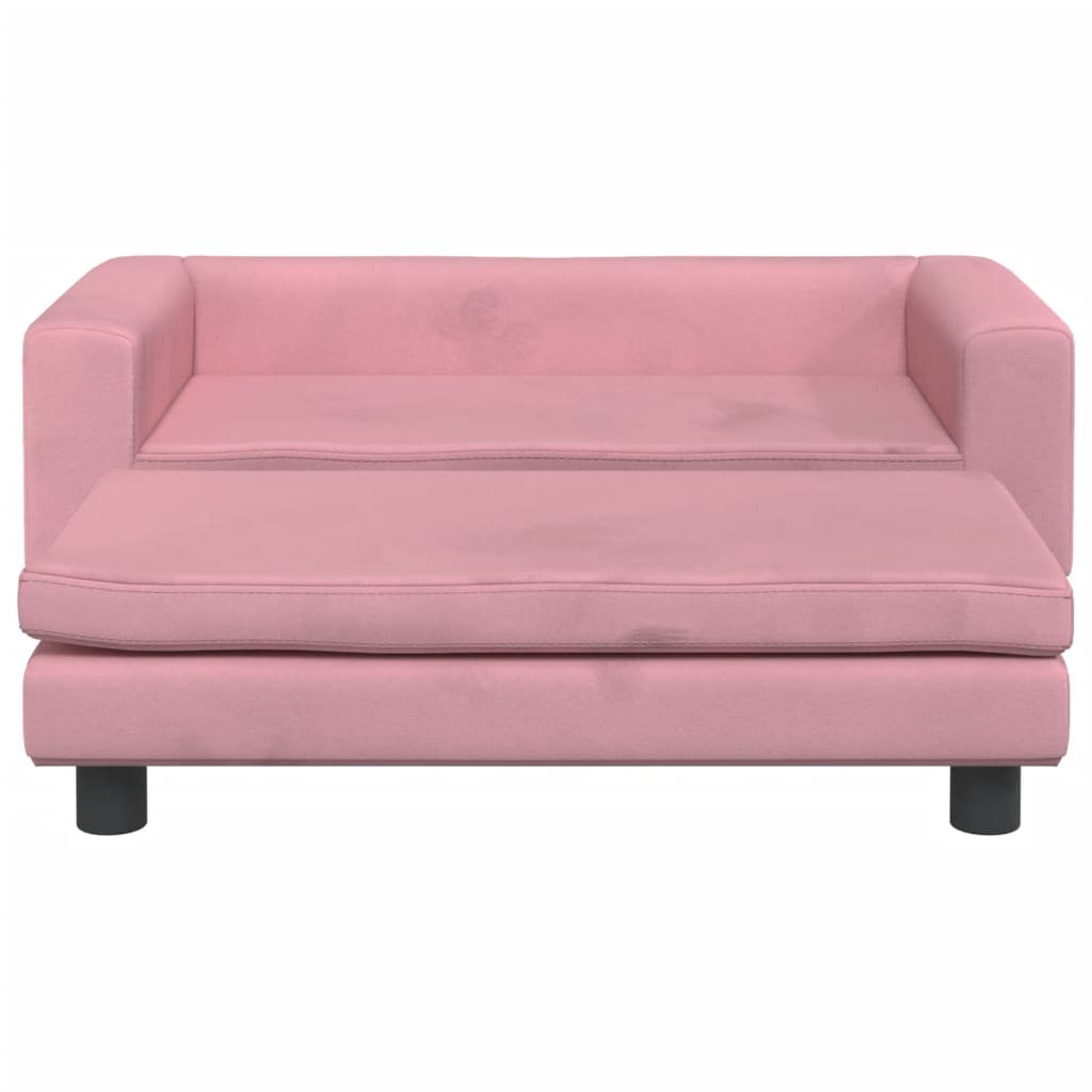 vidaXL Kindersofa mit Hocker Rosa 100x50x30 cm Samt