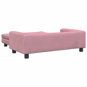 vidaXL Kindersofa mit Hocker Rosa 100x50x30 cm Samt