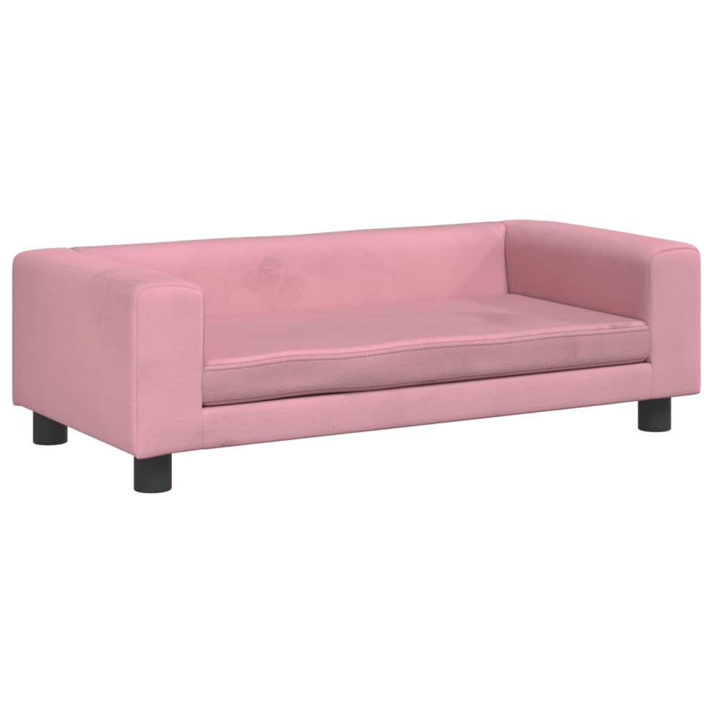 vidaXL Kindersofa mit Hocker Rosa 100x50x30 cm Samt