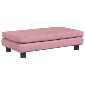 vidaXL Kindersofa mit Hocker Rosa 100x50x30 cm Samt