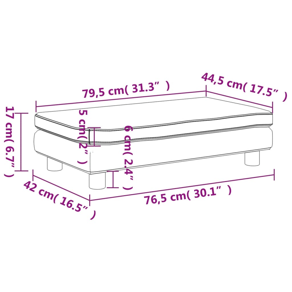 vidaXL Kindersofa mit Hocker Rosa 100x50x30 cm Samt