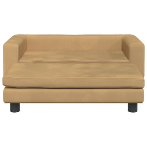 vidaXL Kindersofa mit Hocker Braun 100x50x30 cm Samt