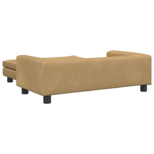 vidaXL Kindersofa mit Hocker Braun 100x50x30 cm Samt