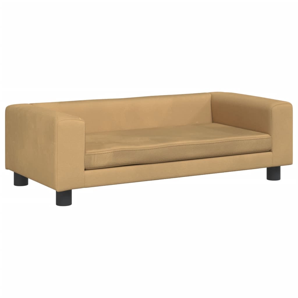 vidaXL Kindersofa mit Hocker Braun 100x50x30 cm Samt