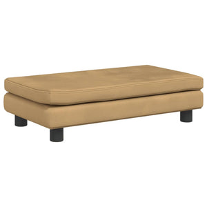 vidaXL Kindersofa mit Hocker Braun 100x50x30 cm Samt