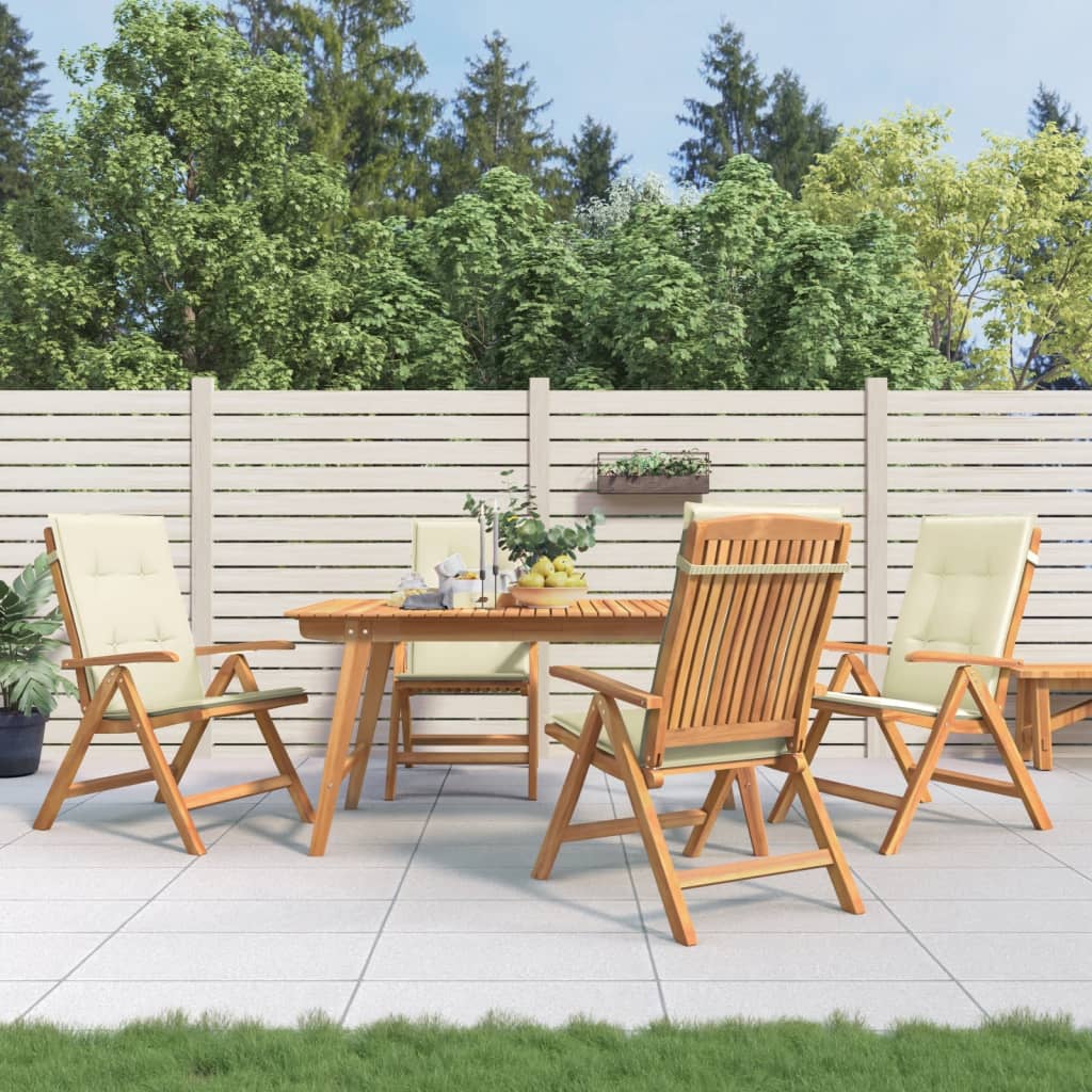 vidaXL Gartenstühle mit Kissen 4 Stk. Massivholz Teak