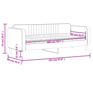 vidaXL Tagesbett mit Matratze Schwarz 80x200 cm Samt