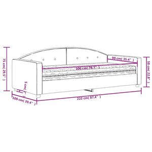 vidaXL Tagesbett mit Matratze Gelb 90x200 cm Samt