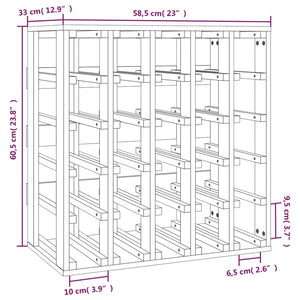 vidaXL Weinregal 58,5x33x60,5 cm Massivholz Kiefer