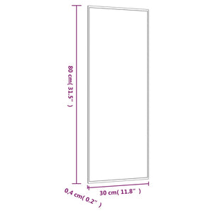 vidaXL Wandspiegel 30x80 cm Glas Rechteckig