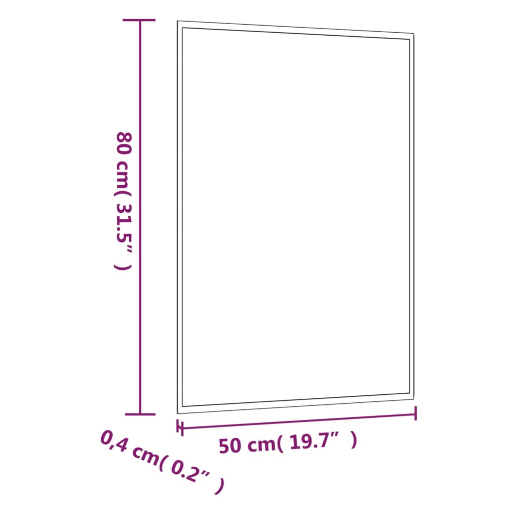 Wandspiegel 50x80 cm Glas Rechteckig Stilecasa