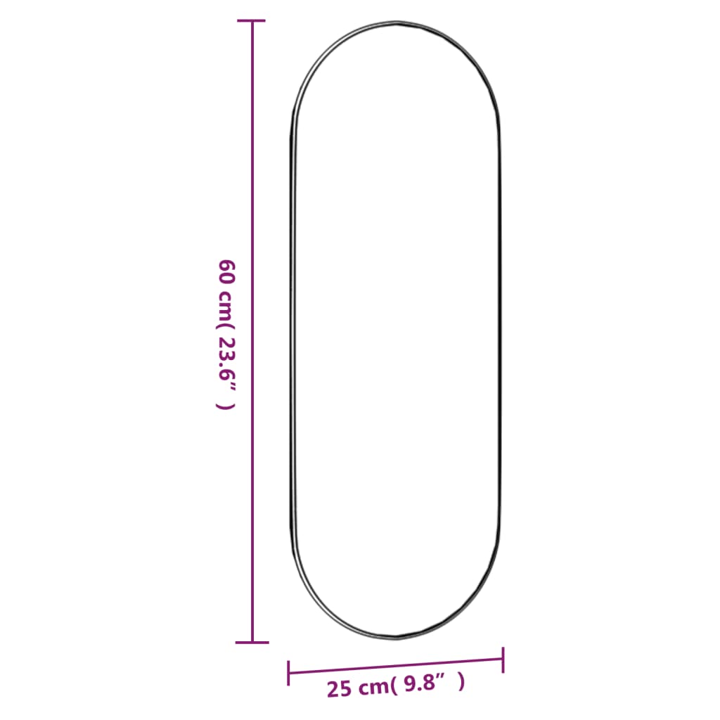 vidaXL Wandspiegel 25x60 cm Glas Oval