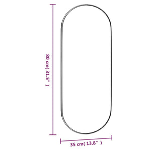 vidaXL Wandspiegel 35x80 cm Glas Oval