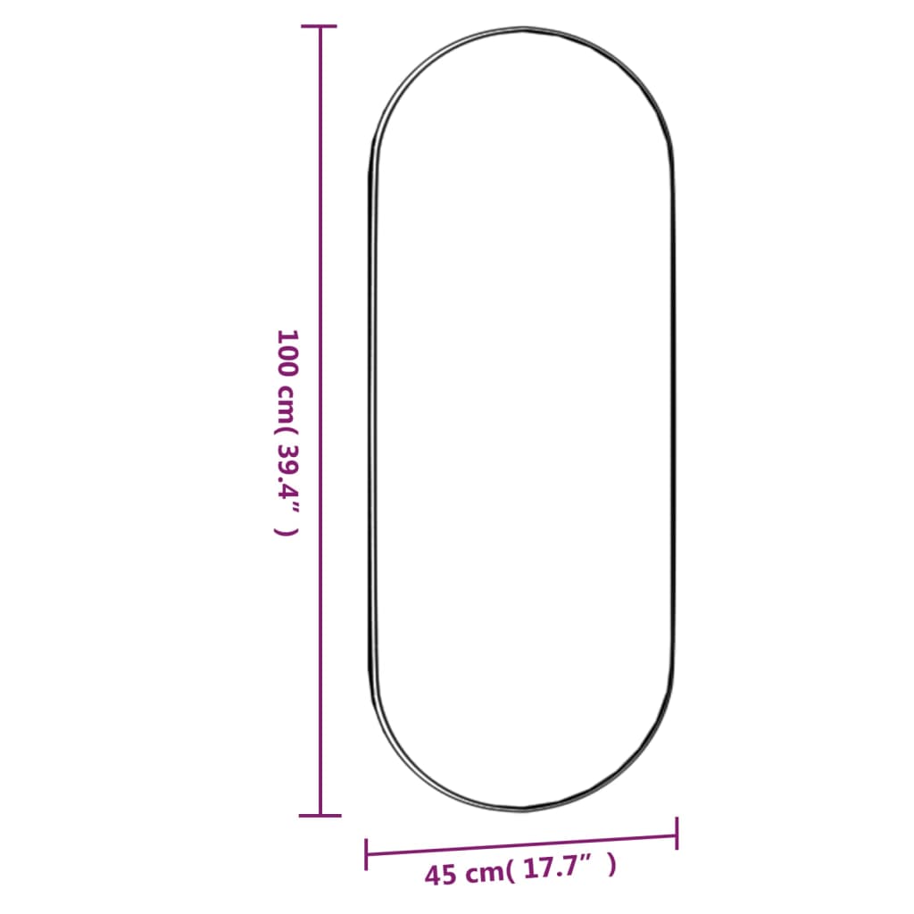 vidaXL Wandspiegel 45x100 cm Glas Oval